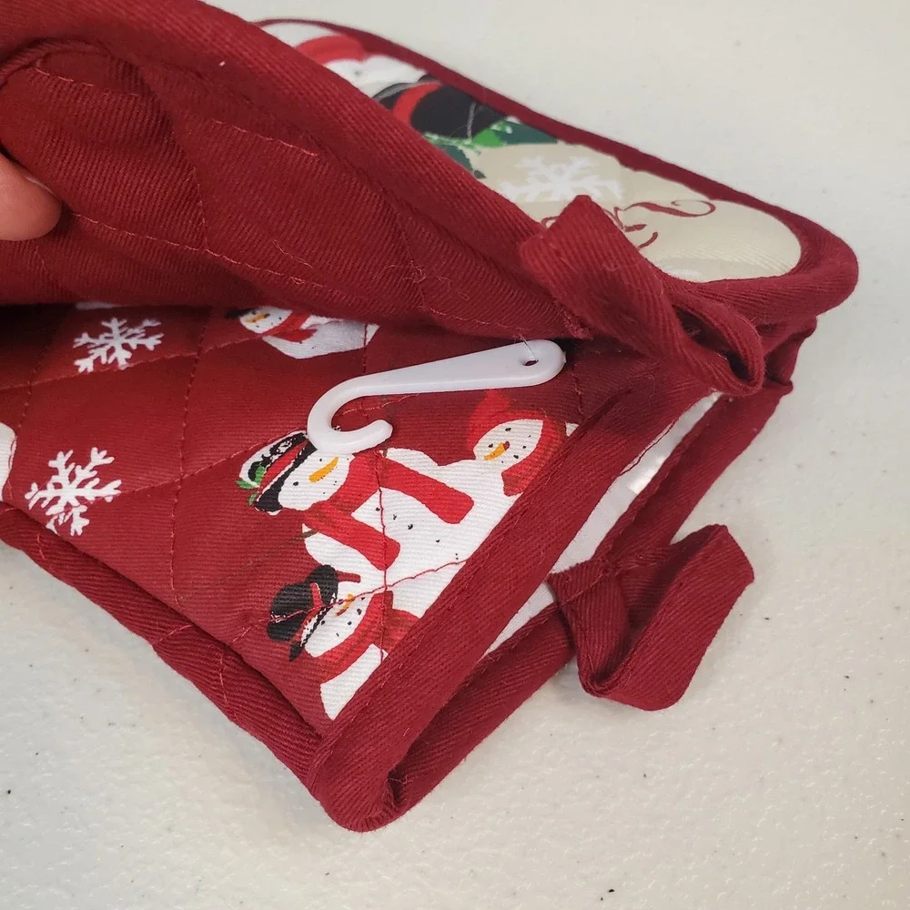 St. Nicholas Square WARM WISHES Snowman Cloth Oven Mitt and Potholder Set NWOT